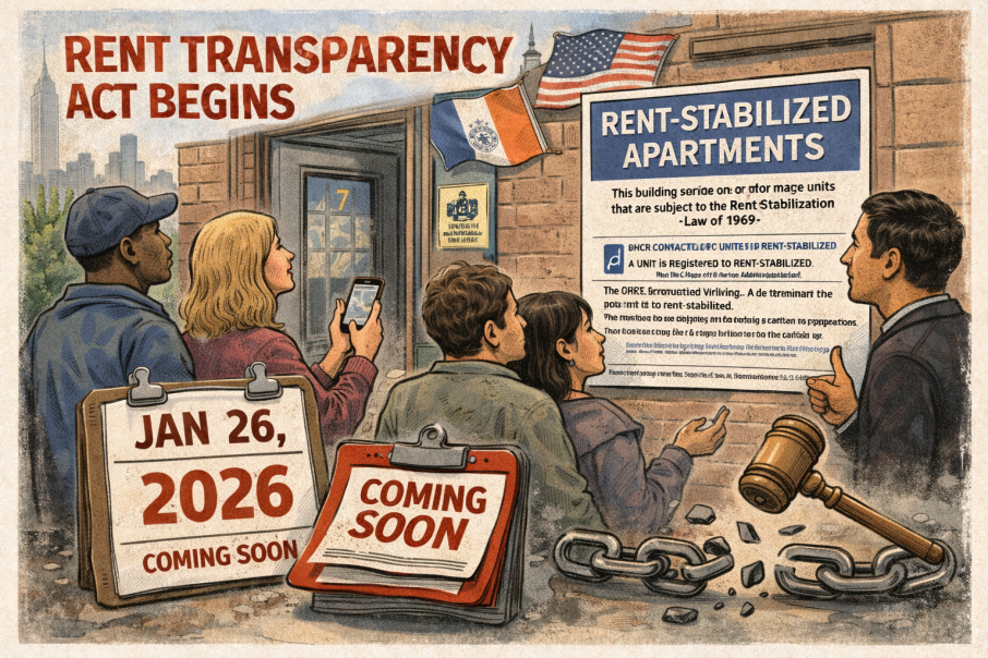 रेन्ट ट्रान्सपेरेन्सी एक्ट लागू: रेन्ट–स्टेबलाइज्ड युनिट भएको भवनमा अनिवार्य “साइन” टाँस्नुपर्ने